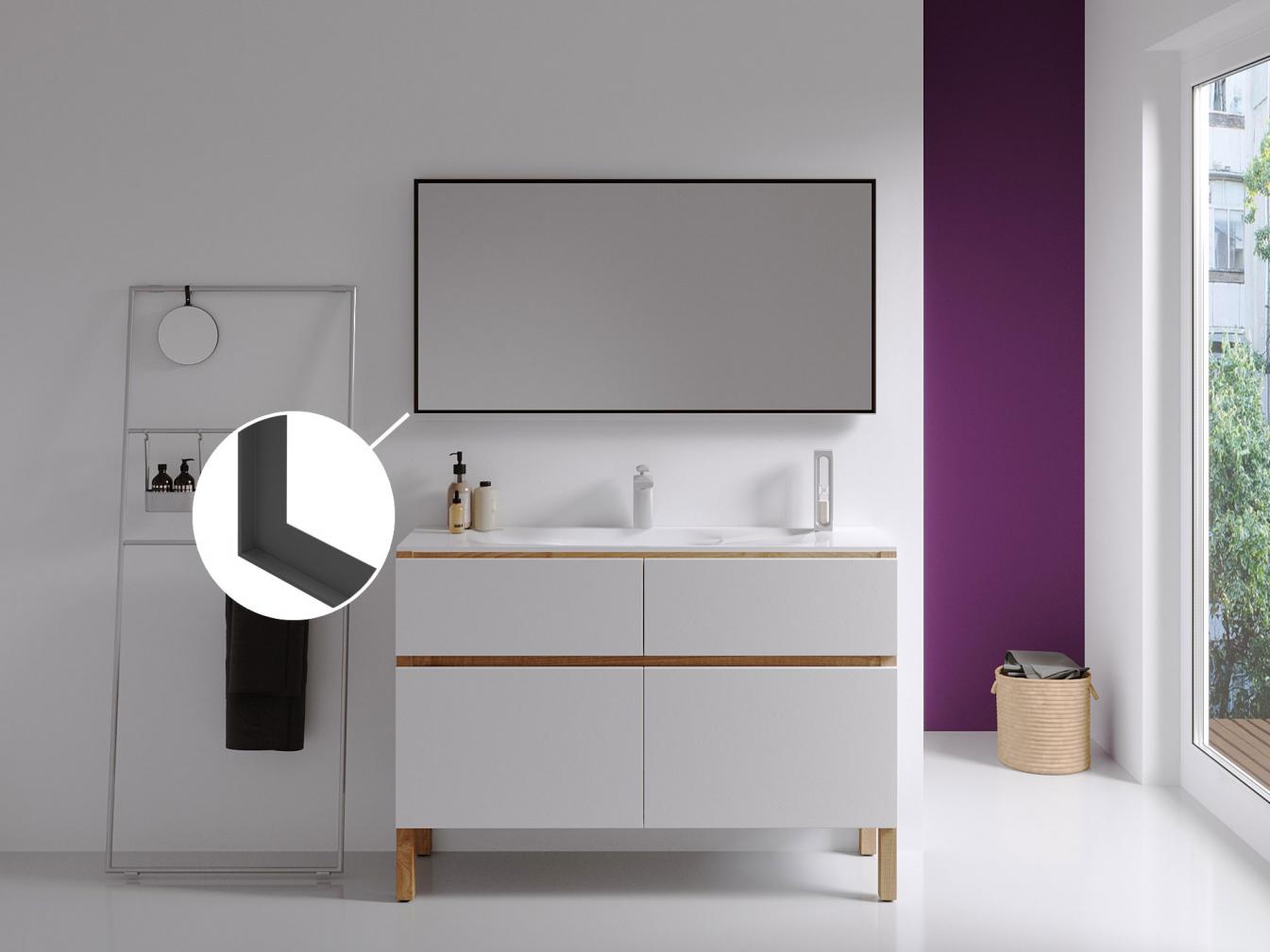 Badkamerspiegel met ALU frame - BERNA